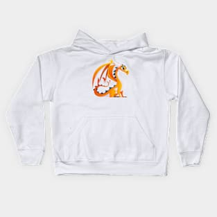 Majestic Yellow Dragon with Enormous Wings Kids Hoodie